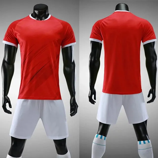 Custom Football Training Uniforms set Adult Soccer Jerseys suits Breathable shirts Short Slim Jerseys