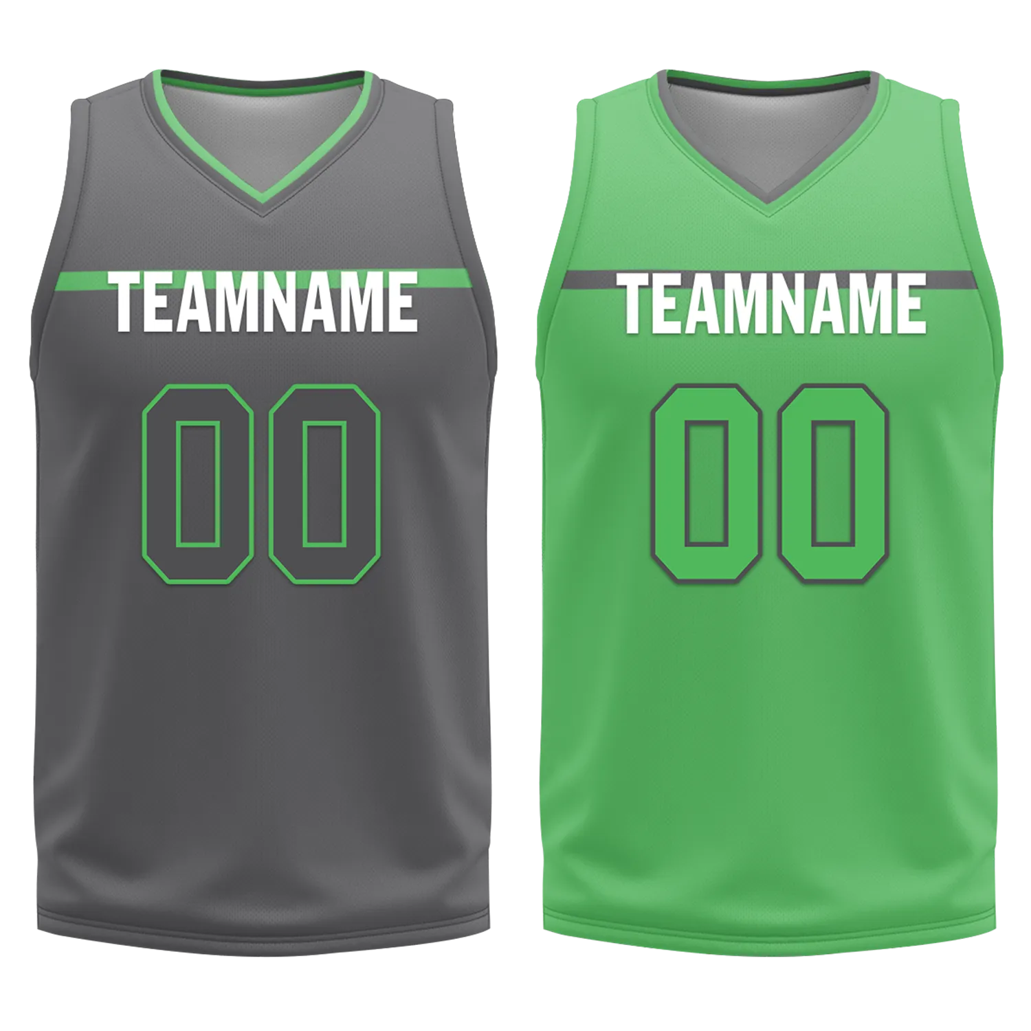 Custom Gray Green Classic Style Reversible Basketball Uniform Personalized Ordinary BBJR-D017046