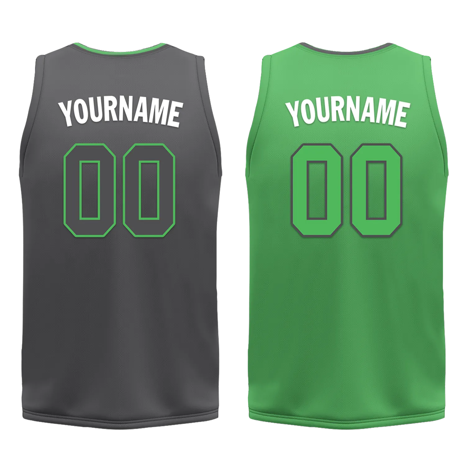 Custom Gray Green Classic Style Reversible Basketball Uniform Personalized Ordinary BBJR-D017046