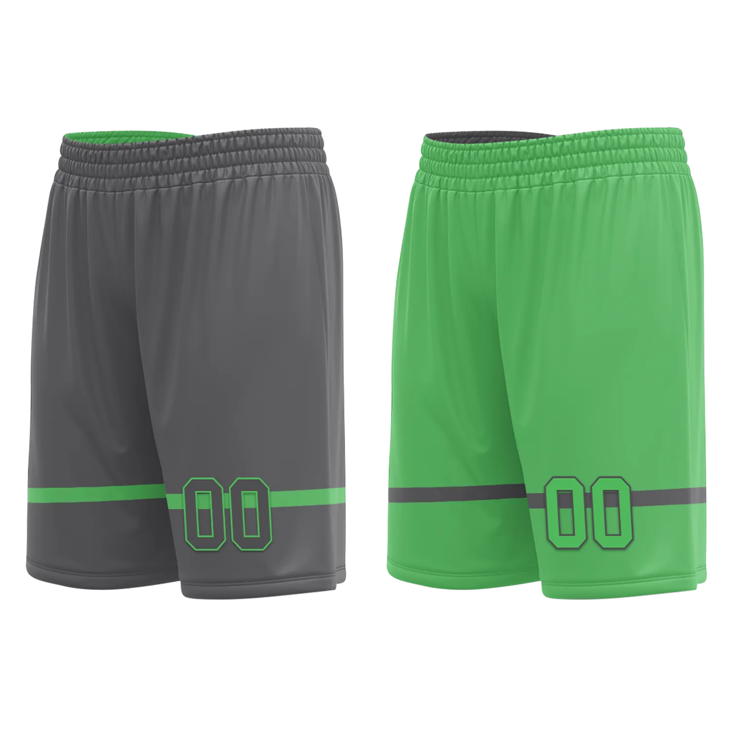 Custom Gray Green Classic Style Reversible Basketball Uniform Personalized Ordinary BBJR-D017046