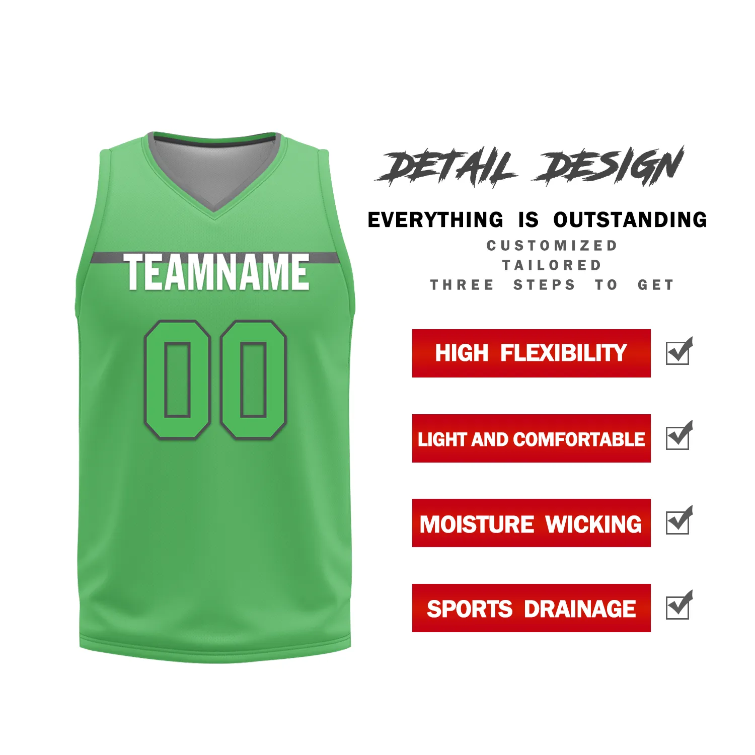Custom Gray Green Classic Style Reversible Basketball Uniform Personalized Ordinary BBJR-D017046