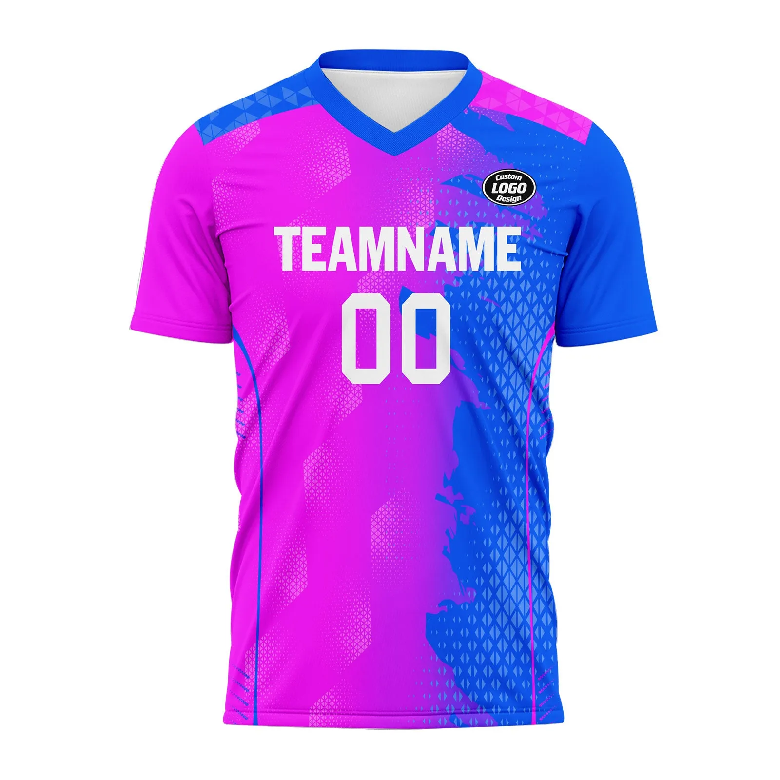 Custom Pink Blue Soccer Sets Jersey Personalized SCJ101-D020210-7