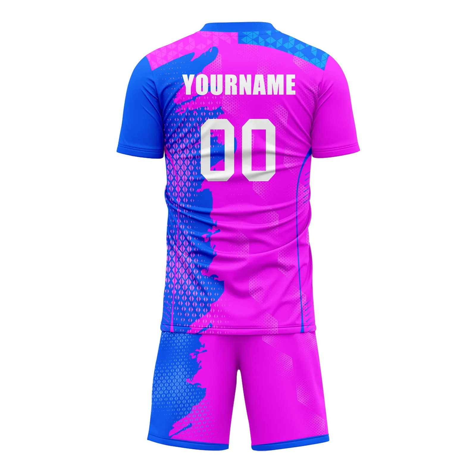 Custom Pink Blue Soccer Sets Jersey Personalized SCJ101-D020210-7