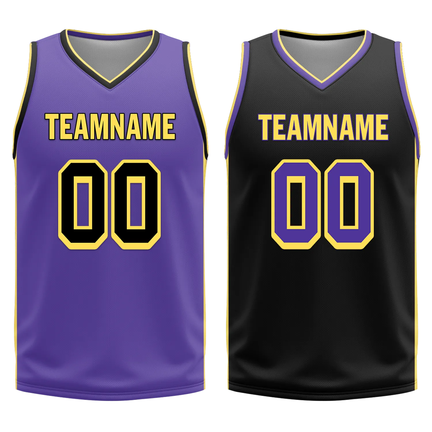 Custom Purple Black Classic Style Reversible Basketball Uniform Personalized BBJR-D017033