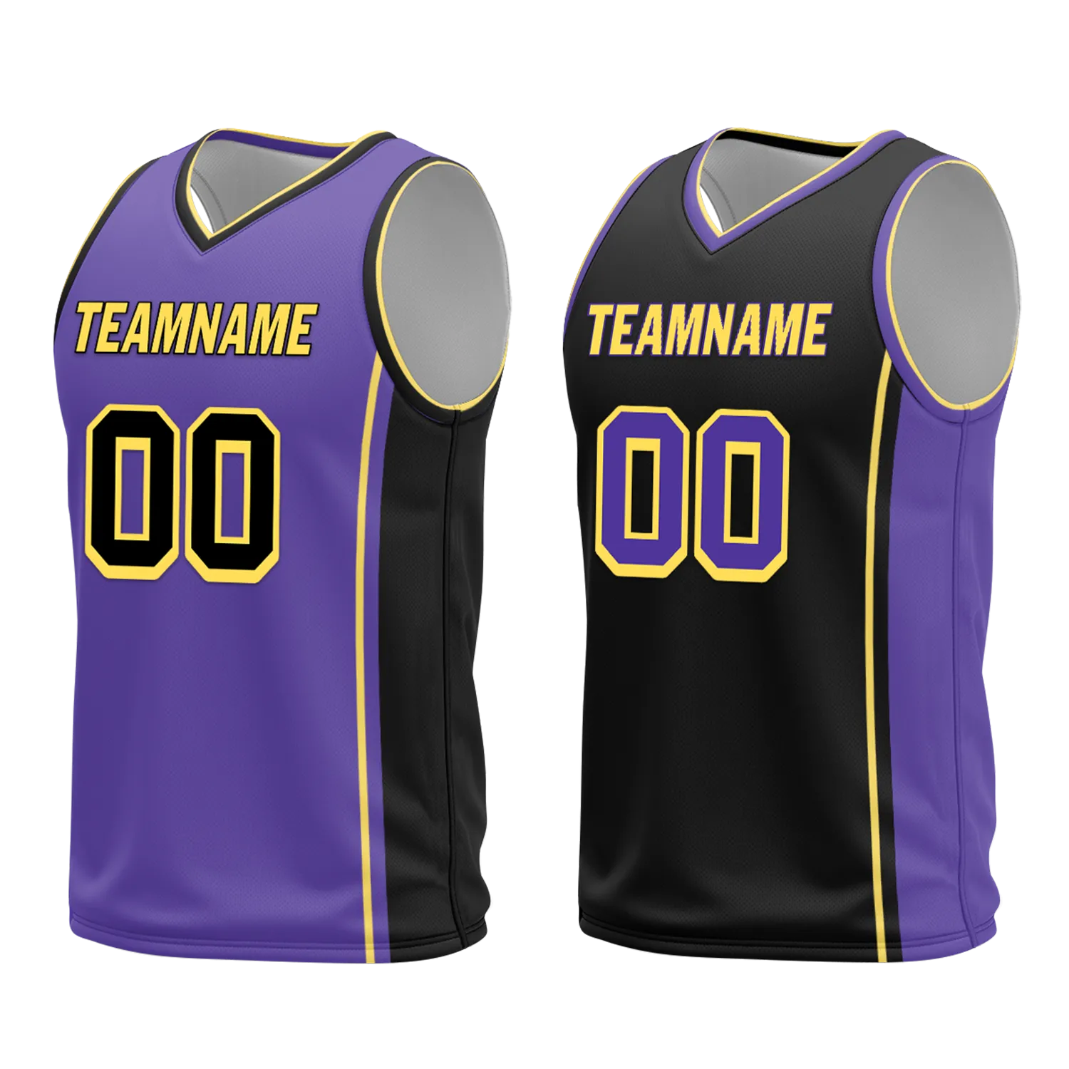 Custom Purple Black Classic Style Reversible Basketball Uniform Personalized BBJR-D017033