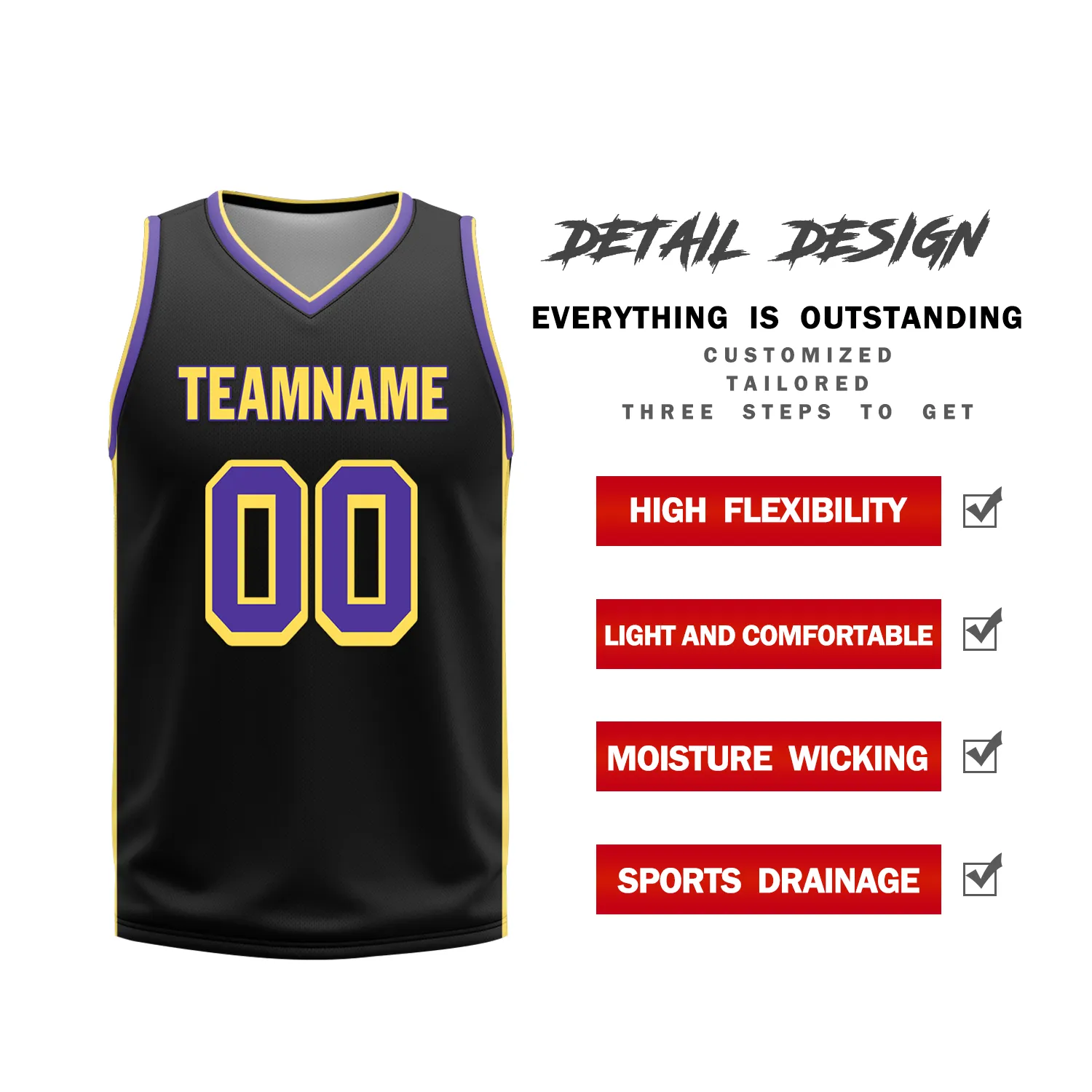 Custom Purple Black Classic Style Reversible Basketball Uniform Personalized BBJR-D017033