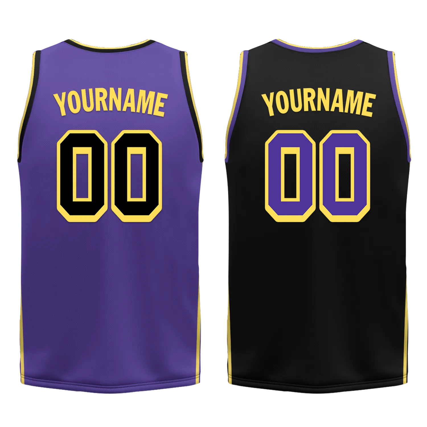 Custom Purple Black Classic Style Reversible Basketball Uniform Personalized BBJR-D017033