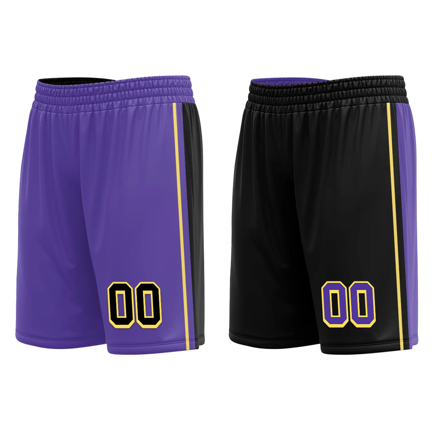 Custom Purple Black Classic Style Reversible Basketball Uniform Personalized BBJR-D017033