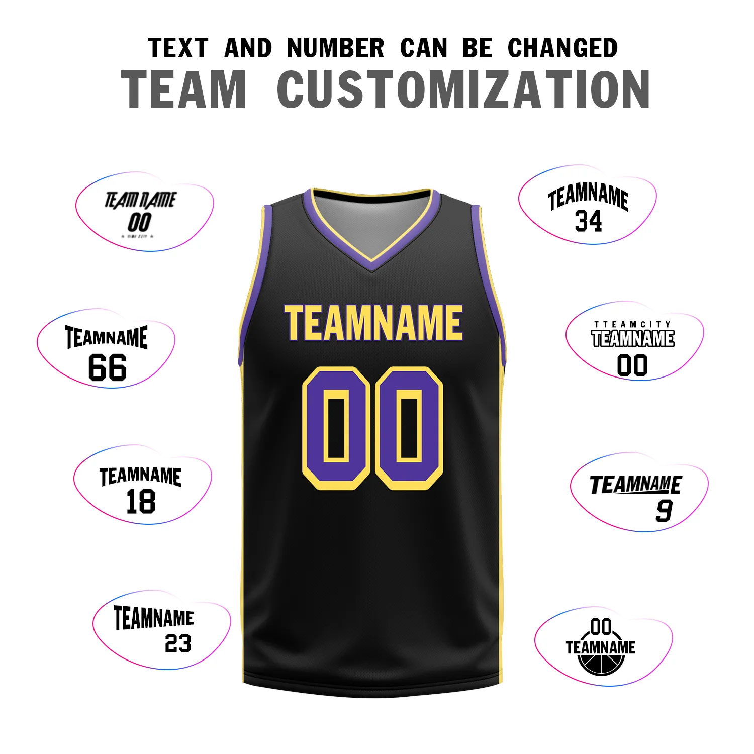 Custom Purple Black Classic Style Reversible Basketball Uniform Personalized BBJR-D017033