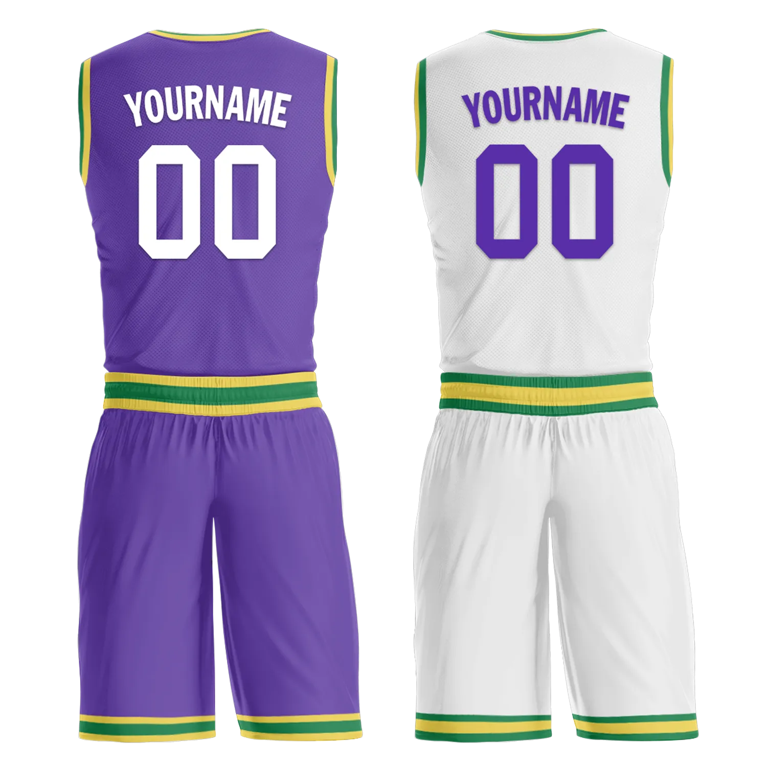 Custom Purple White Classic Style Reversible Basketball Uniform Personalized Ordinary BBJR-D017047