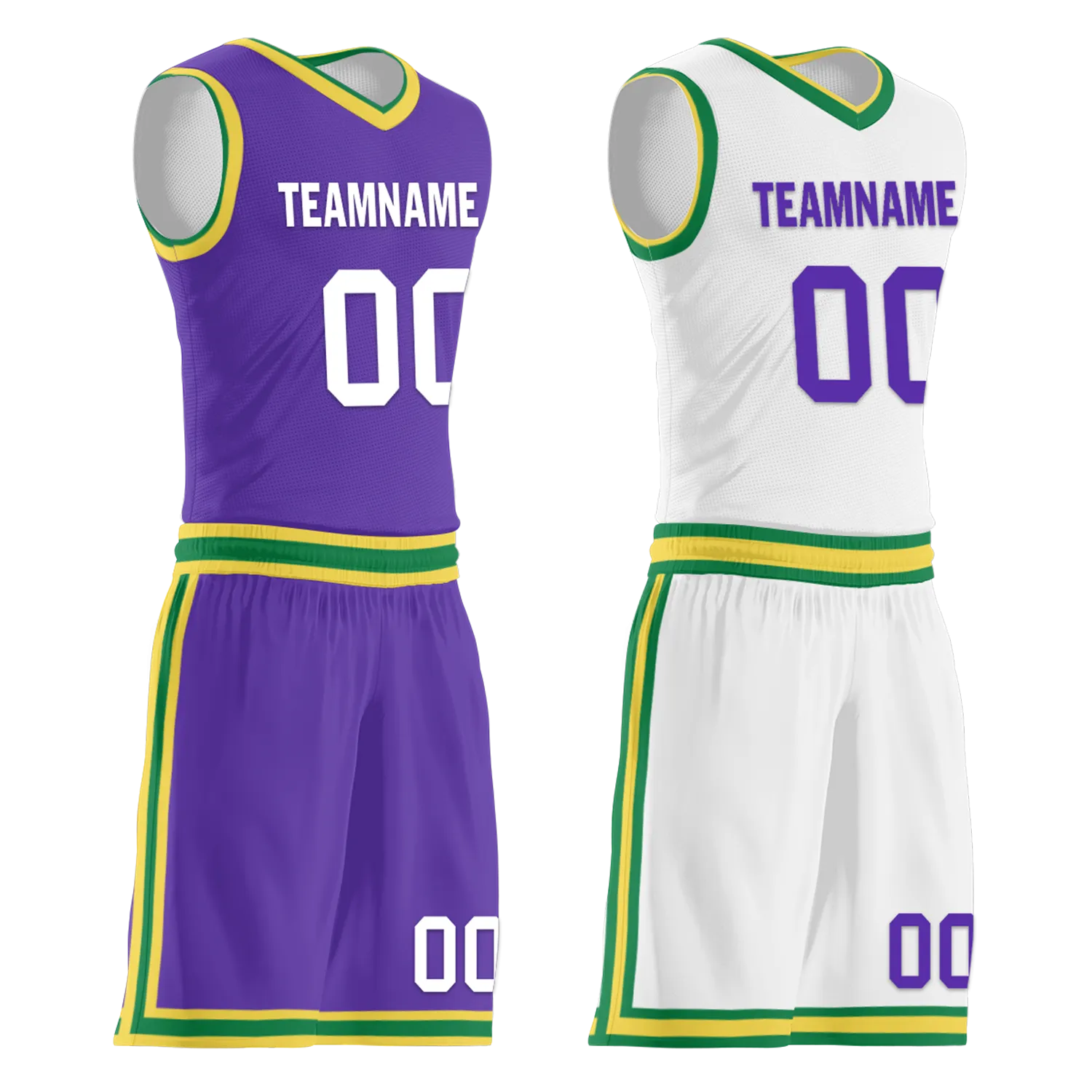 Custom Purple White Classic Style Reversible Basketball Uniform Personalized Ordinary BBJR-D017047