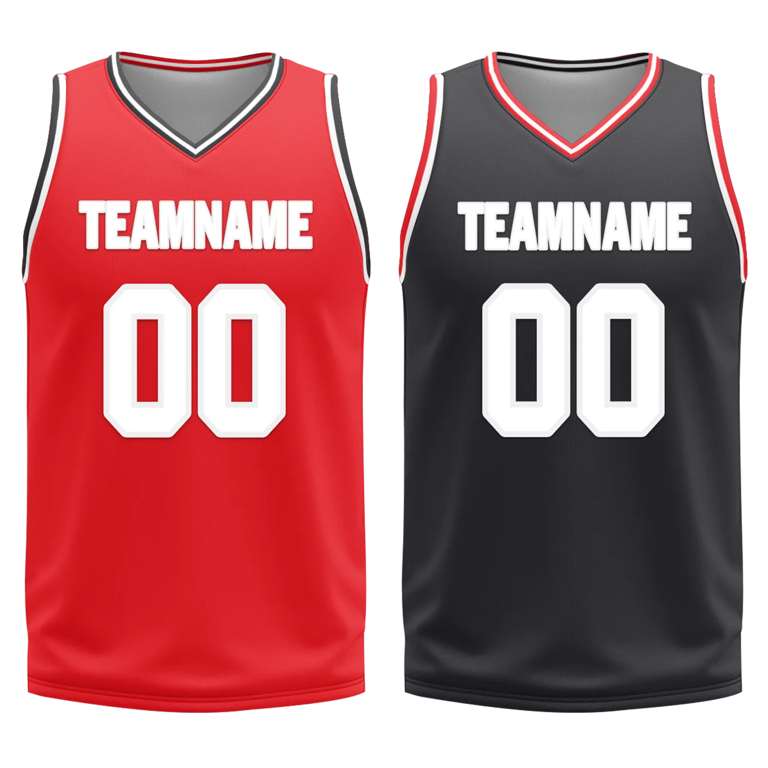 Custom Red Black Classic Style Reversible Basketball Uniform Personalized BBJR-D017025