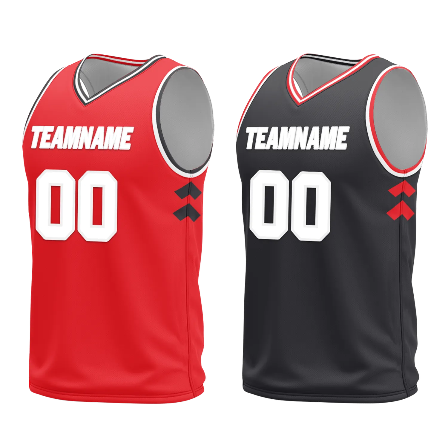 Custom Red Black Classic Style Reversible Basketball Uniform Personalized BBJR-D017025