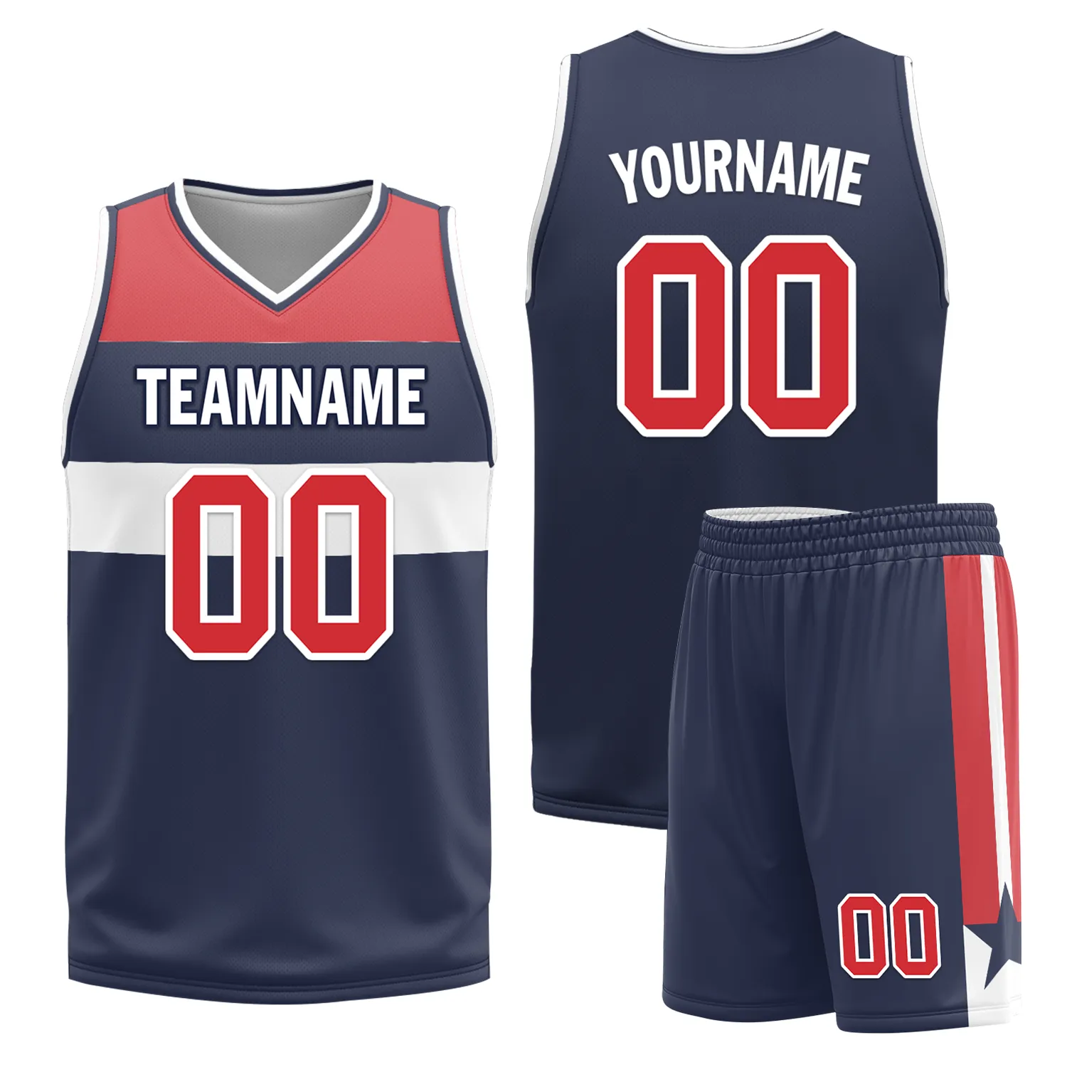 Custom White Blue Classic Style Reversible Basketball Uniform Personalized COOLMAX BBJR-D017023