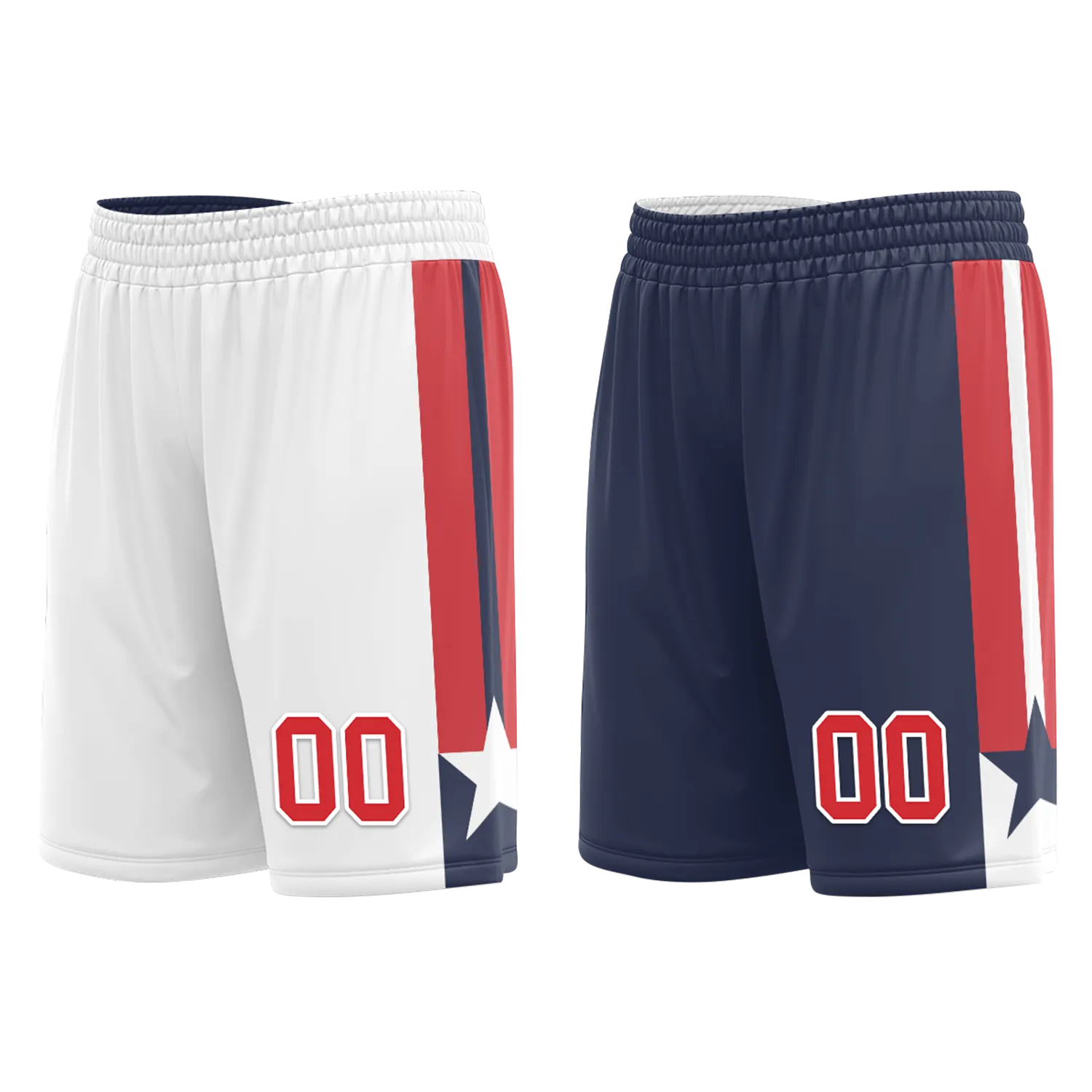 Custom White Blue Classic Style Reversible Basketball Uniform Personalized COOLMAX BBJR-D017023