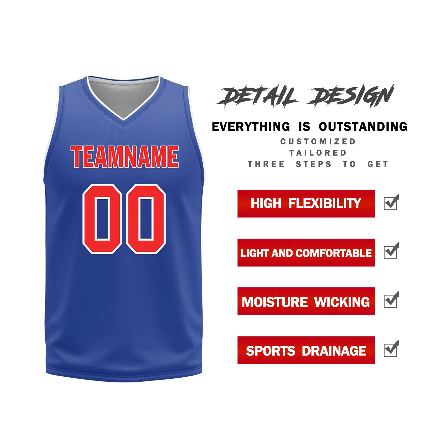 Custom White Blue Classic Style Reversible Basketball Uniform Personalized Ordinary BBJR-D017020
