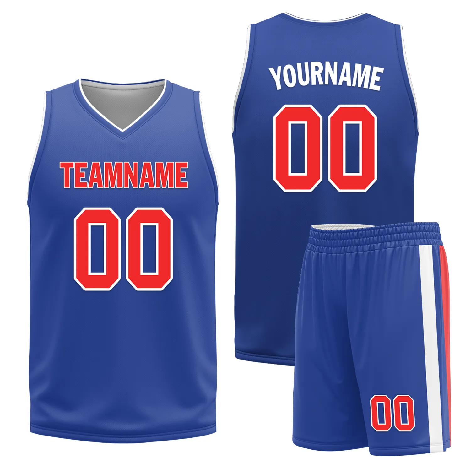 Custom White Blue Classic Style Reversible Basketball Uniform Personalized Ordinary BBJR-D017020