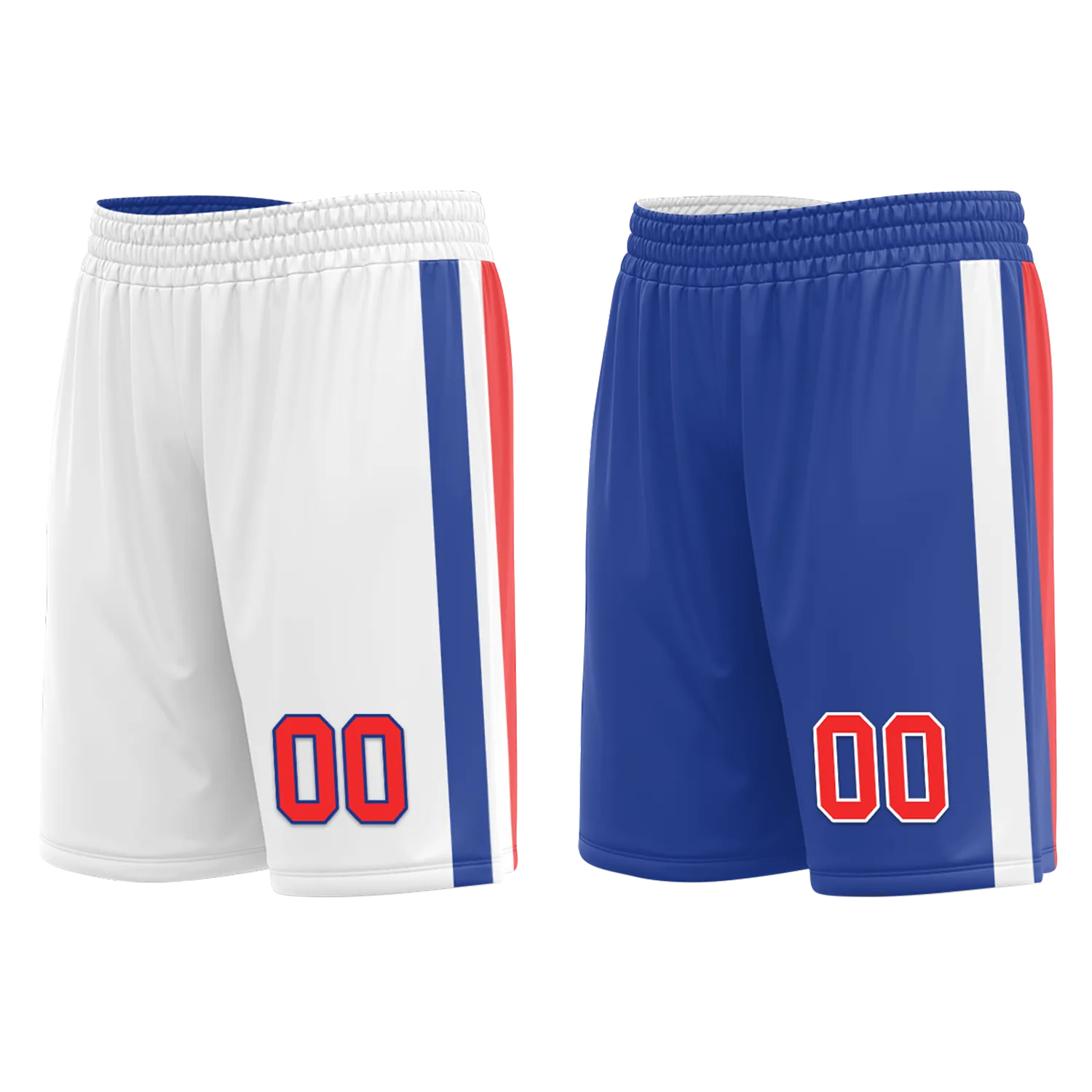 Custom White Blue Classic Style Reversible Basketball Uniform Personalized Ordinary BBJR-D017020