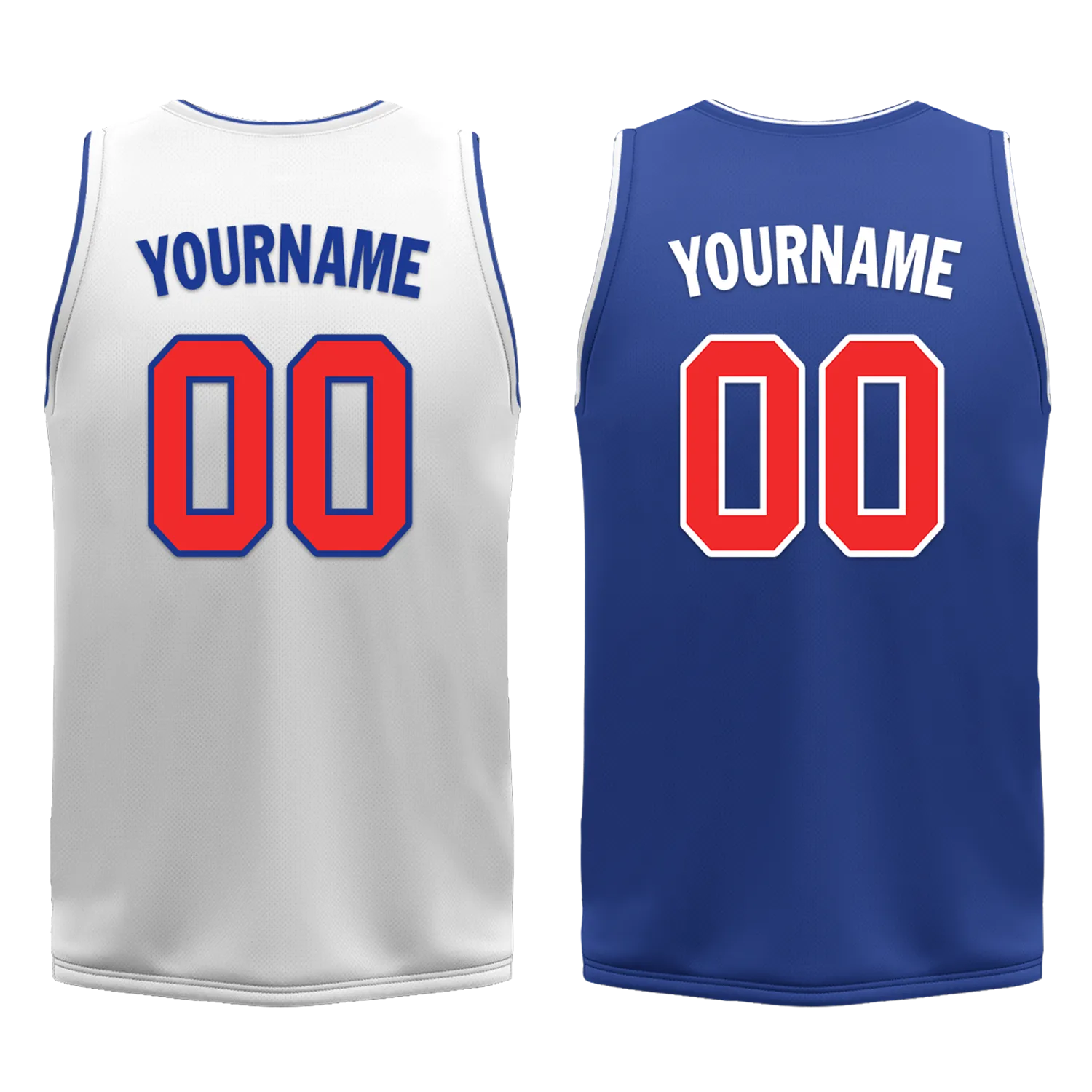 Custom White Blue Classic Style Reversible Basketball Uniform Personalized Ordinary BBJR-D017020