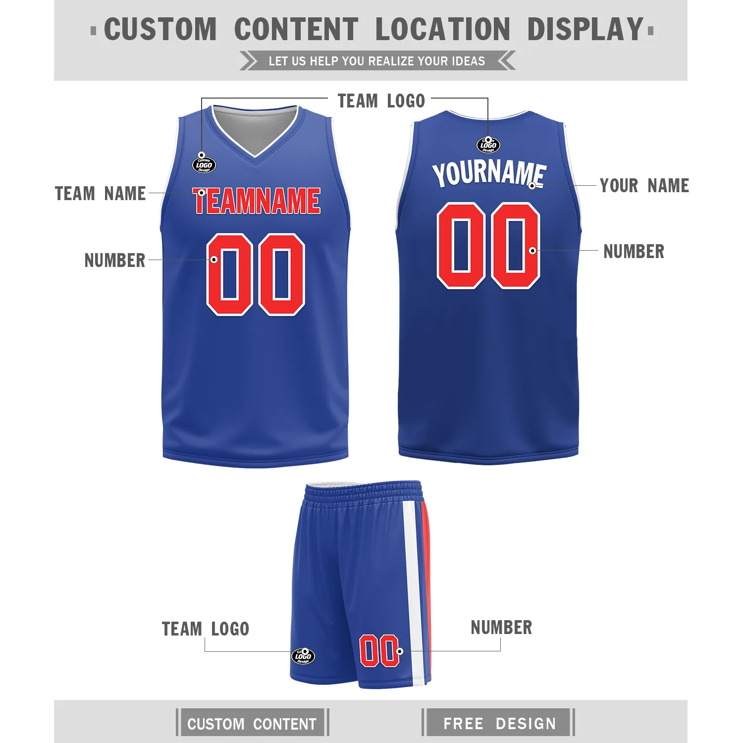 Custom White Blue Classic Style Reversible Basketball Uniform Personalized Ordinary BBJR-D017020