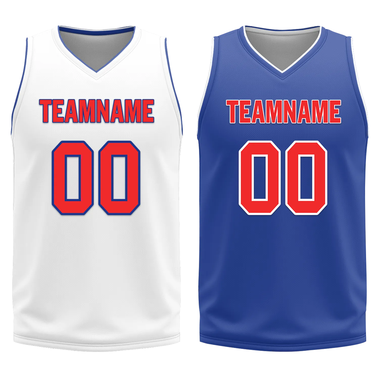 Custom White Blue Classic Style Reversible Basketball Uniform Personalized Ordinary BBJR-D017020