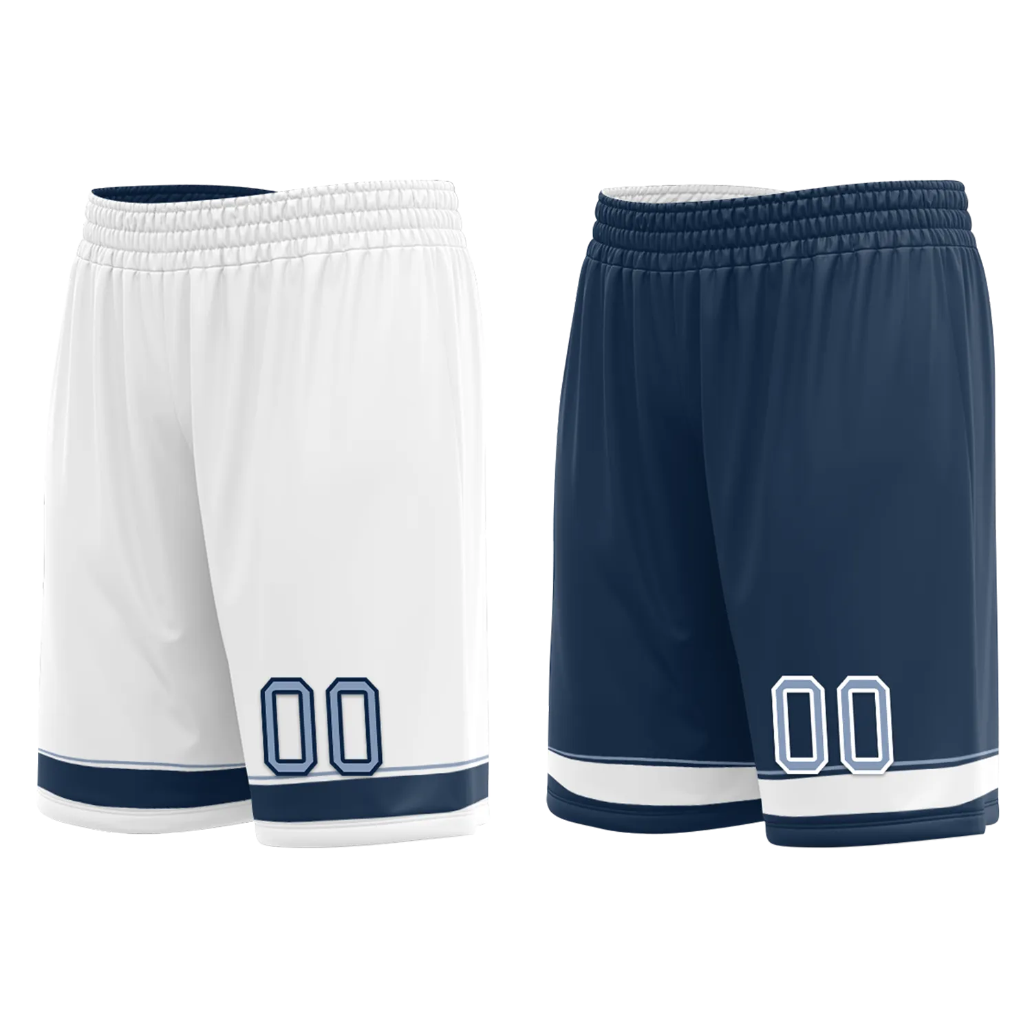 Custom White Blue Classic Style Reversible Basketball Uniform Personalized Ordinary BBJR-D017043