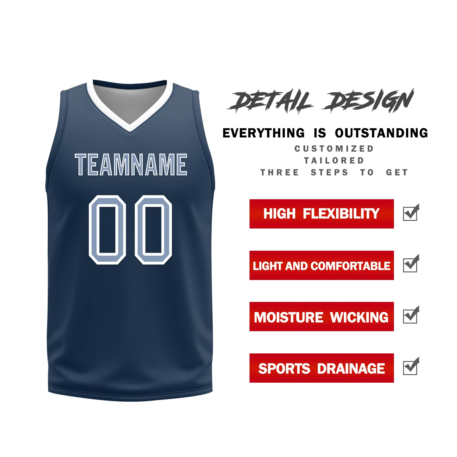 Custom White Blue Classic Style Reversible Basketball Uniform Personalized Ordinary BBJR-D017043