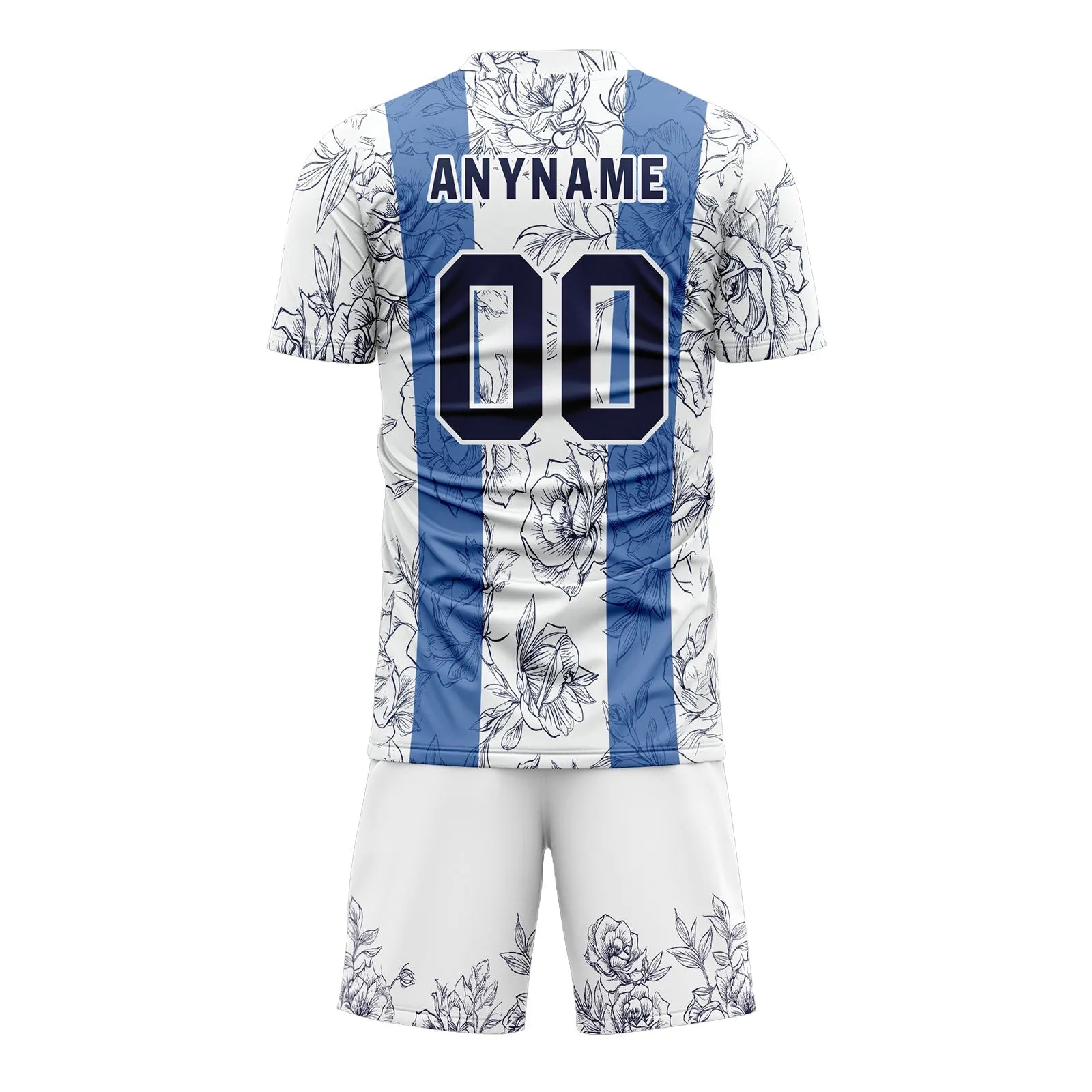 Custom White Blue Soccer Sets Jersey Personalized SCJ101-D28007