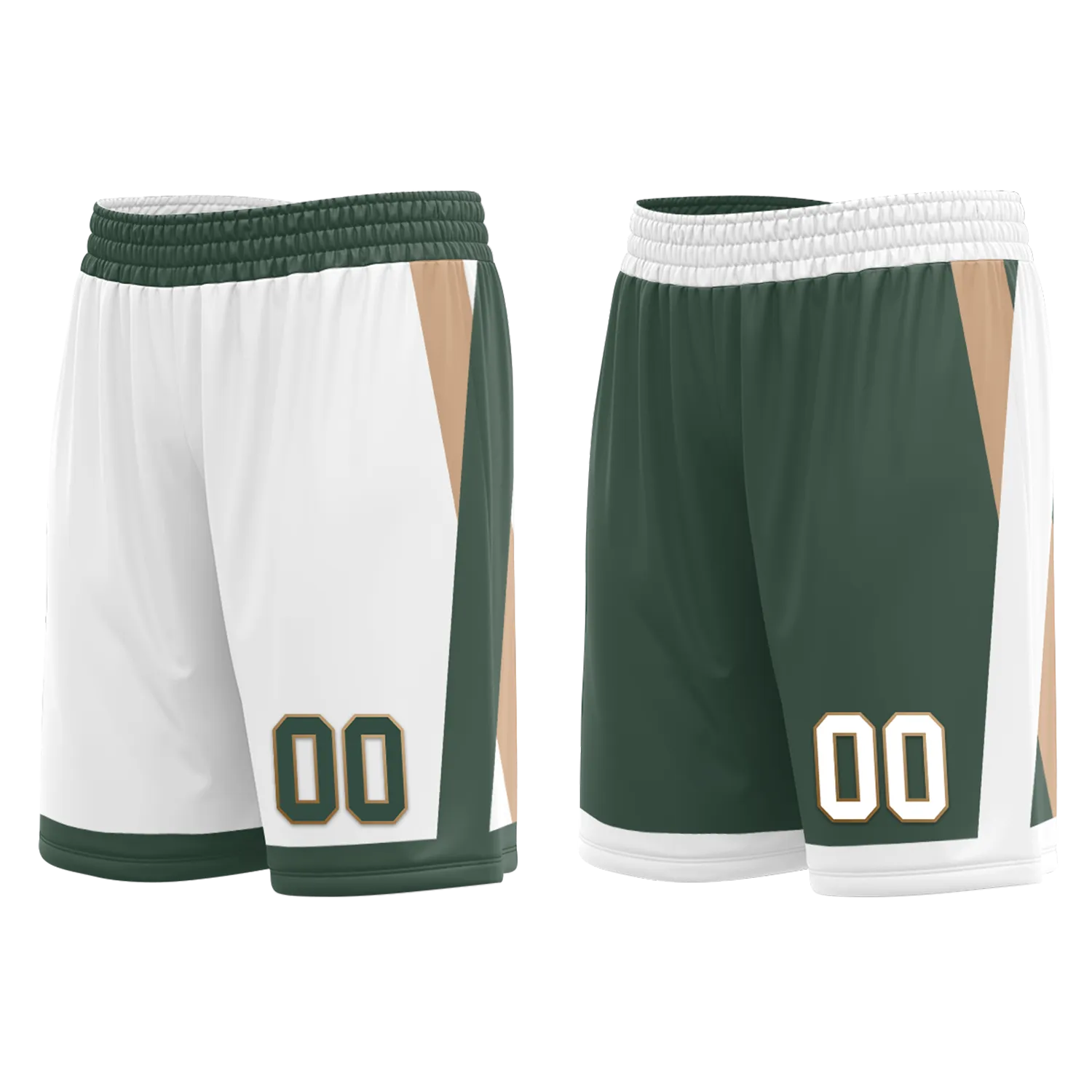 Custom White Green Classic Style Reversible Basketball Uniform Personalized BBJR-D017002