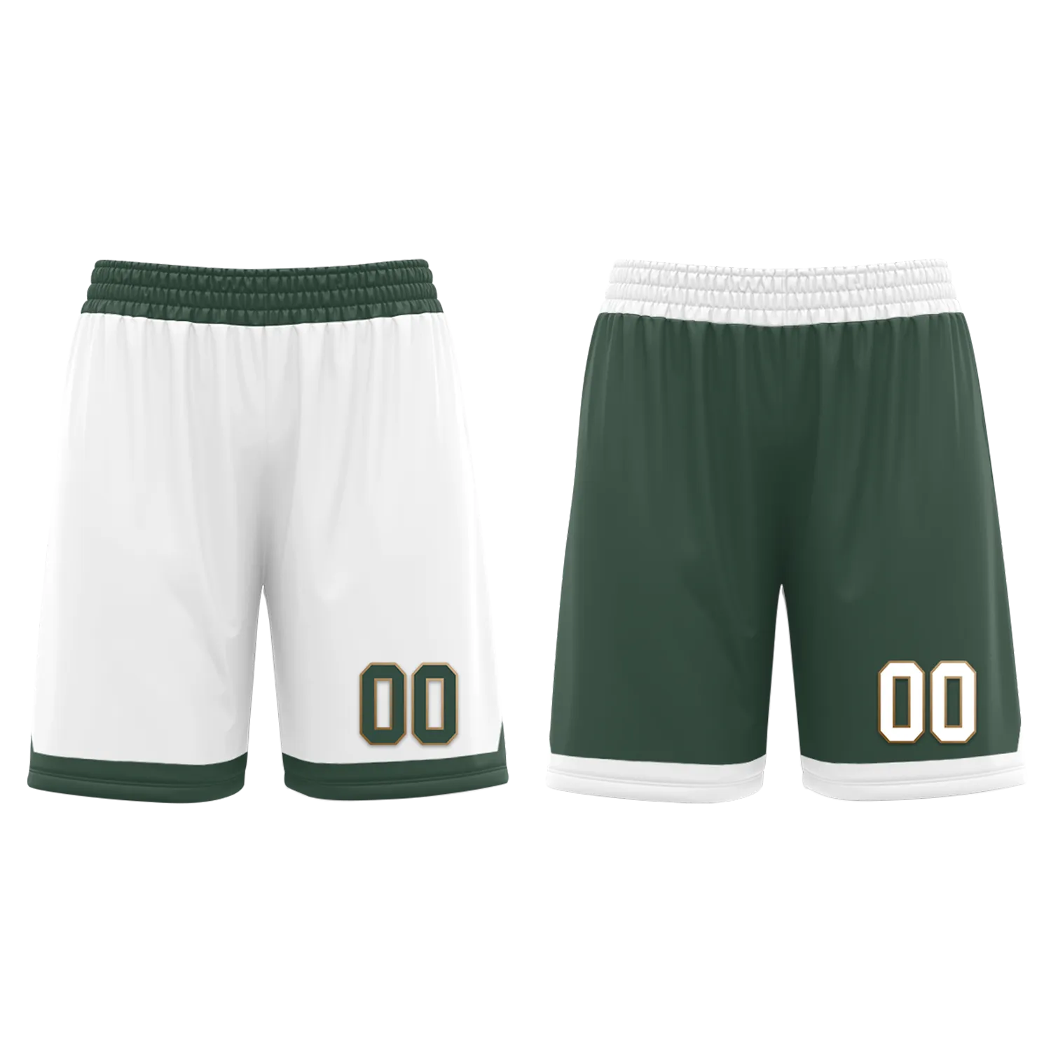 Custom White Green Classic Style Reversible Basketball Uniform Personalized BBJR-D017002