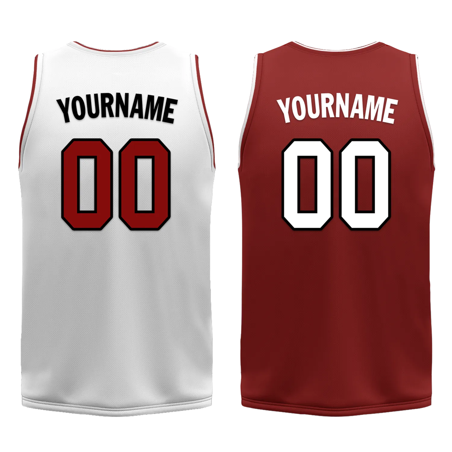 Custom White Red Classic Style Reversible Basketball Uniform Personalized BBJR-D017017