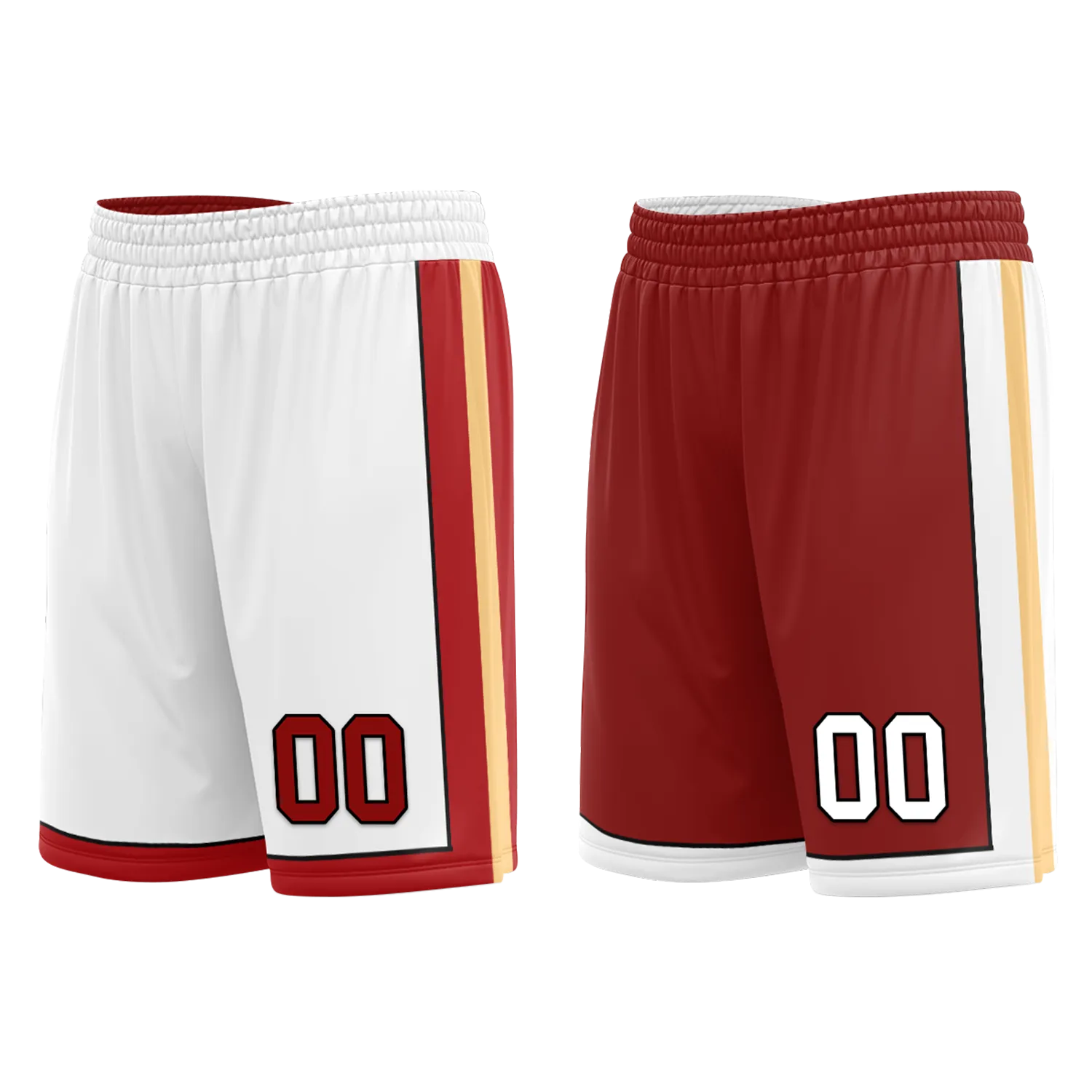 Custom White Red Classic Style Reversible Basketball Uniform Personalized Ordinary BBJR-D017017