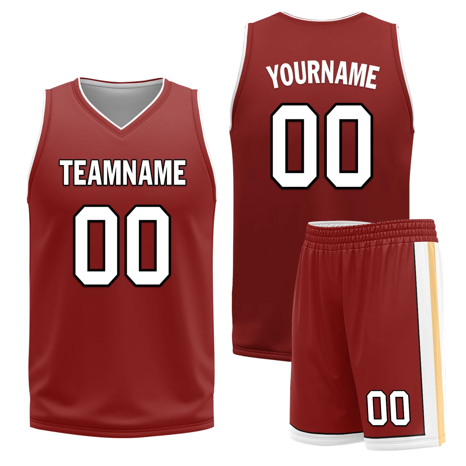 Custom White Red Classic Style Reversible Basketball Uniform Personalized Ordinary BBJR-D017017