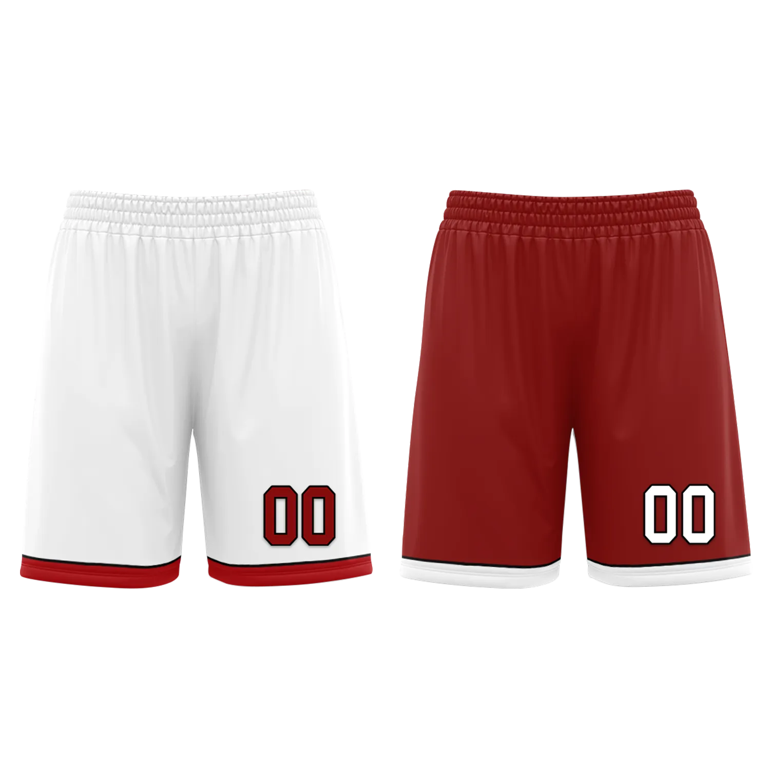 Custom White Red Classic Style Reversible Basketball Uniform Personalized Ordinary BBJR-D017017