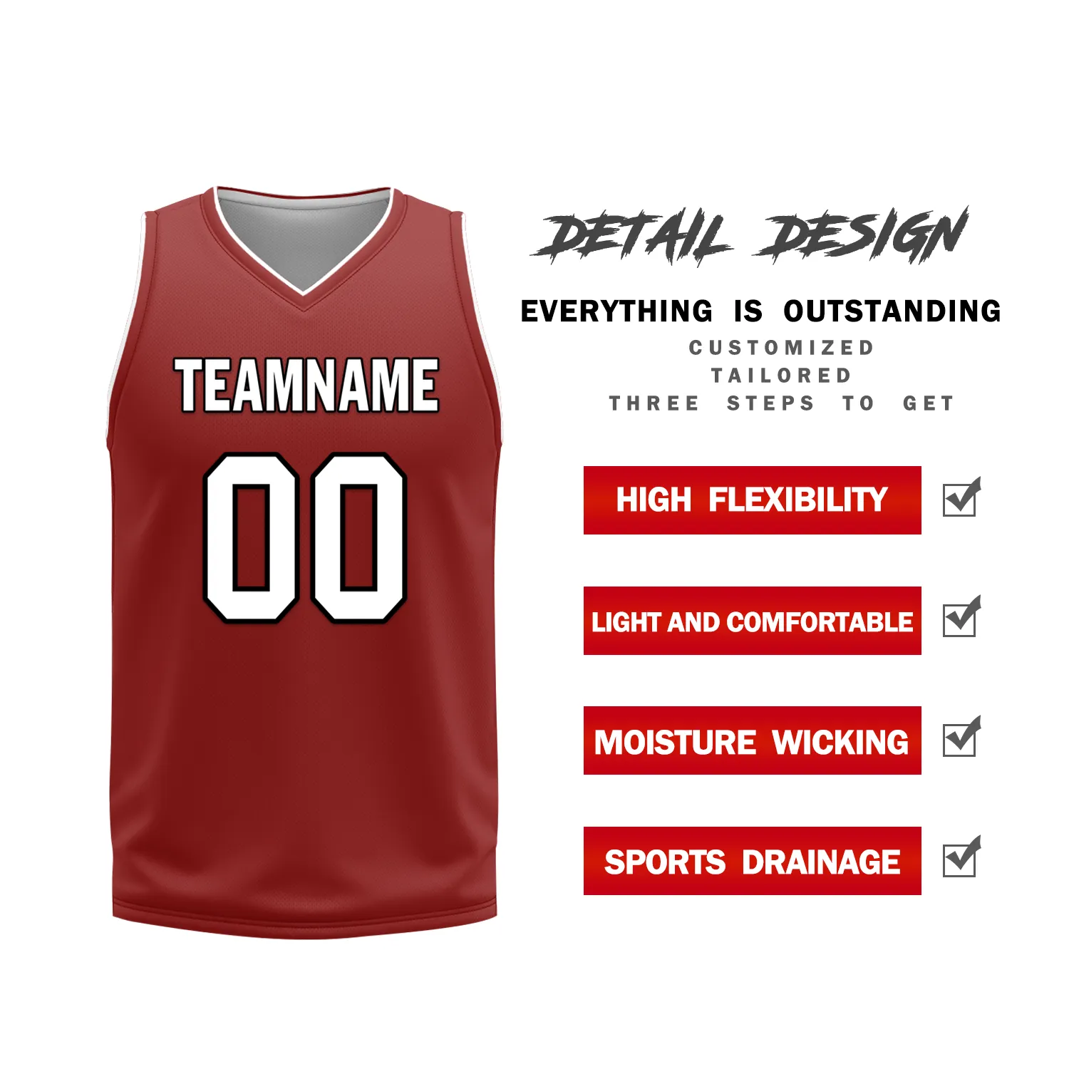 Custom White Red Classic Style Reversible Basketball Uniform Personalized Ordinary BBJR-D017017