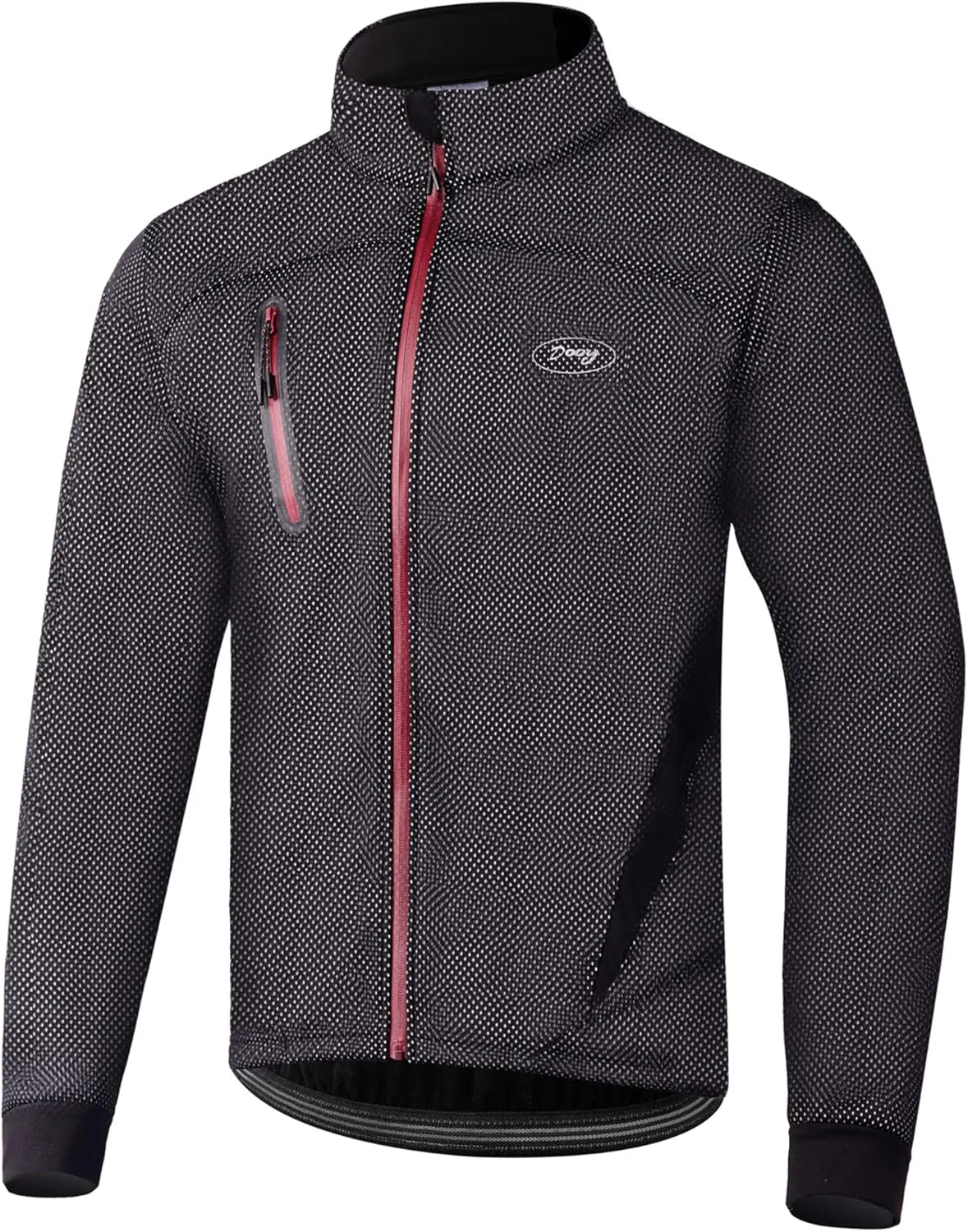 Cycling Bike Jacket for Men, Fleece Thermal Running Coat Windproof Breathable Mountain Biking Softshell Jacket