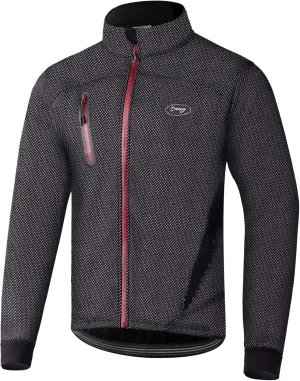 Cycling Bike Jacket for Men, Fleece Thermal Running Coat Windproof Breathable Mountain Biking Softshell Jacket