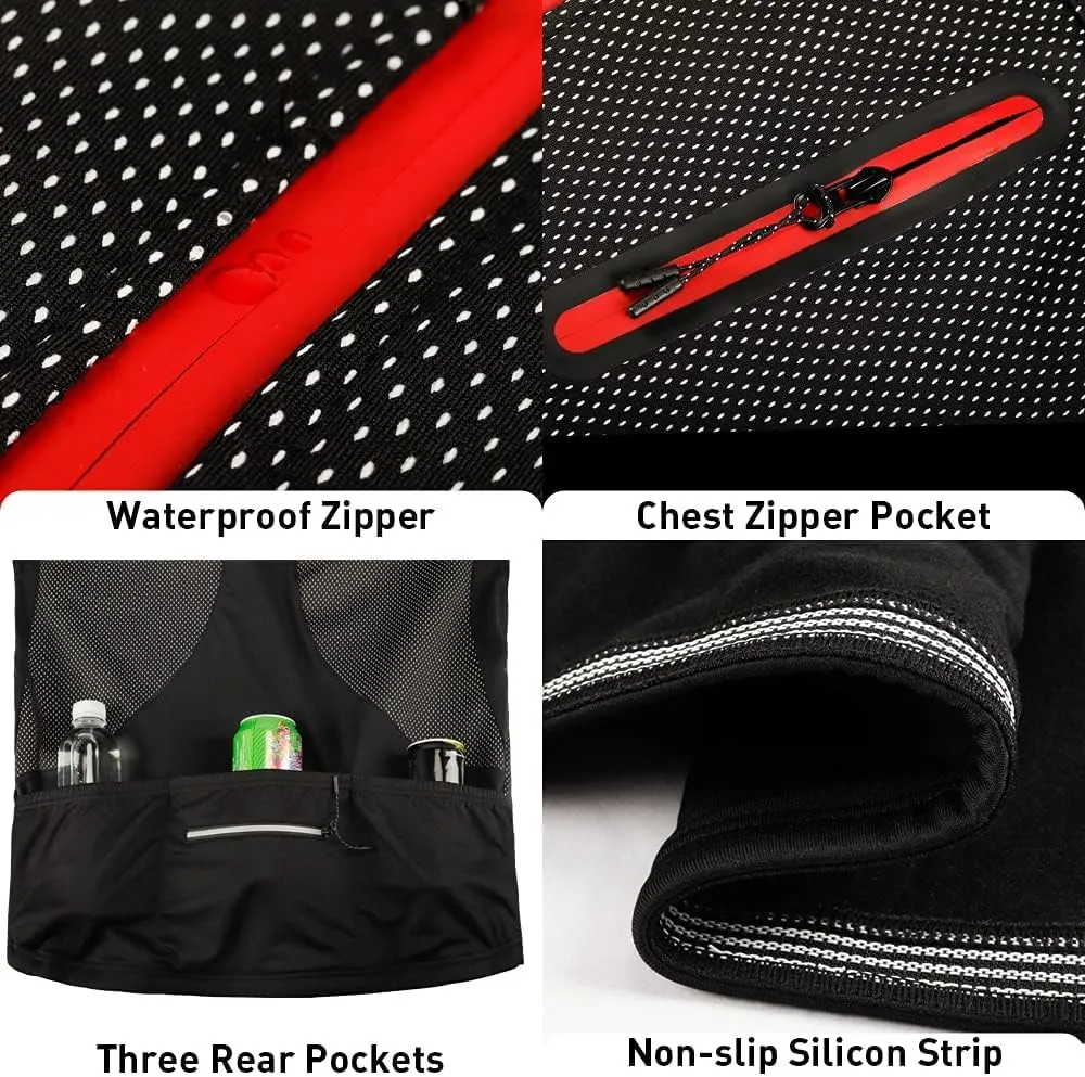 Cycling Bike Jacket for Men, Fleece Thermal Running Coat Windproof Breathable Mountain Biking Softshell Jacket