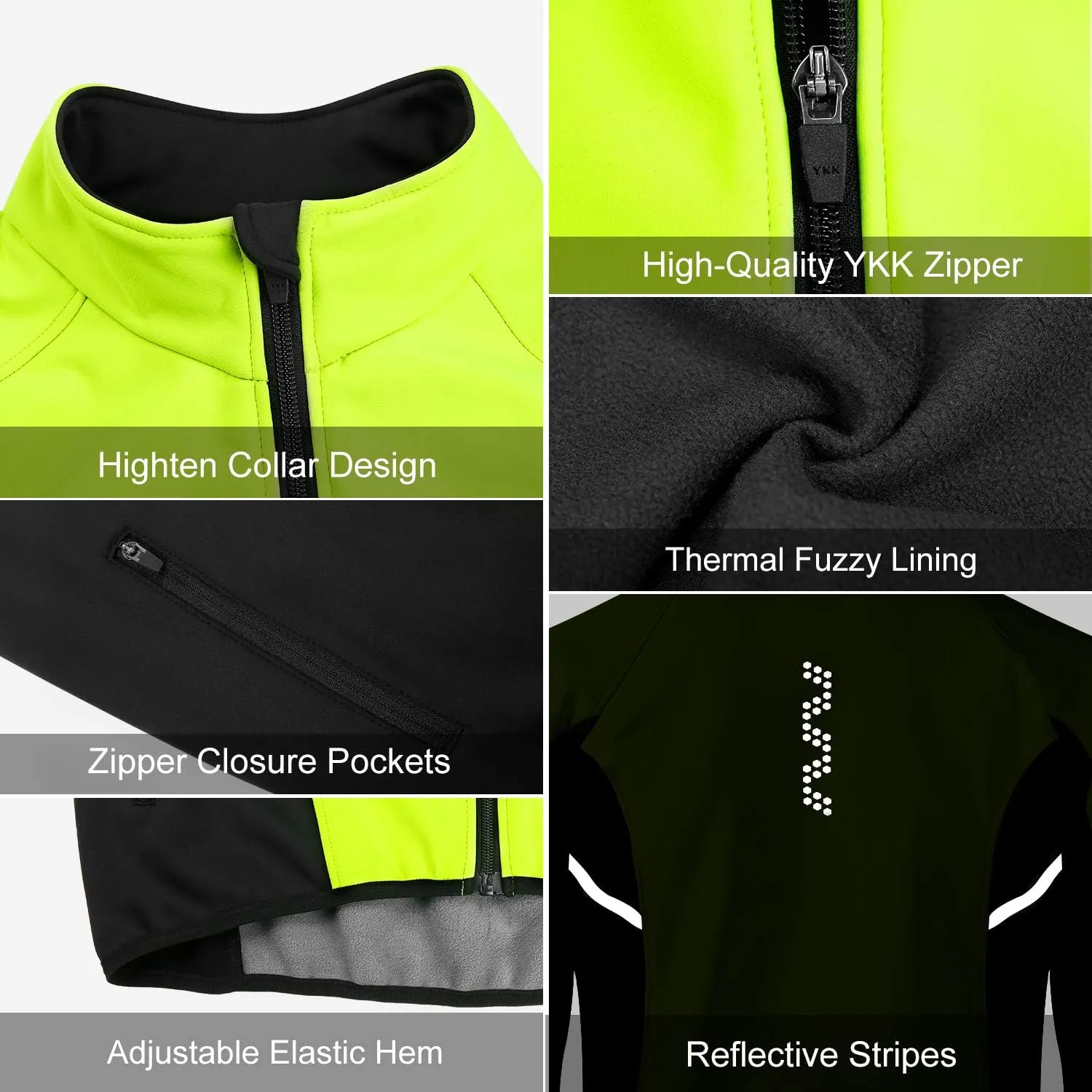 Cycling Bike Jackets for Men Winter Thermal Running Jacket Windproof Breathable Softshell Windbreaker