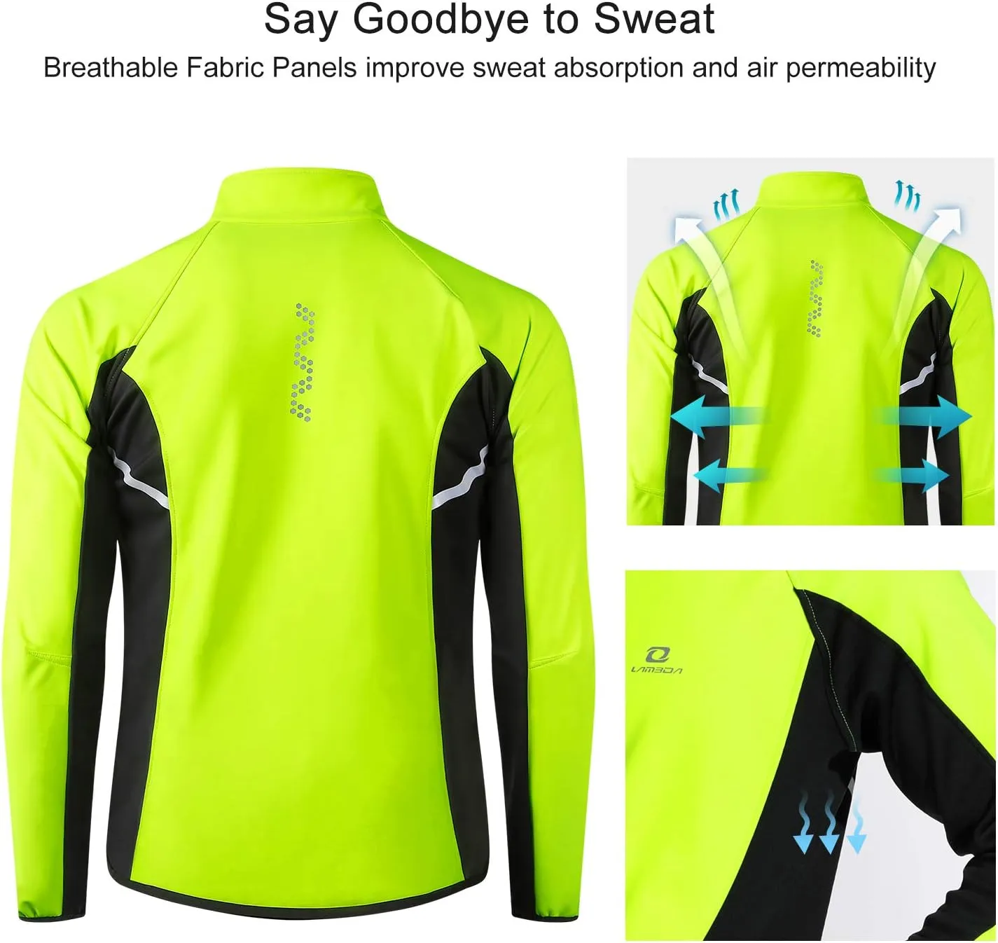 Cycling Bike Jackets for Men Winter Thermal Running Jacket Windproof Breathable Softshell Windbreaker