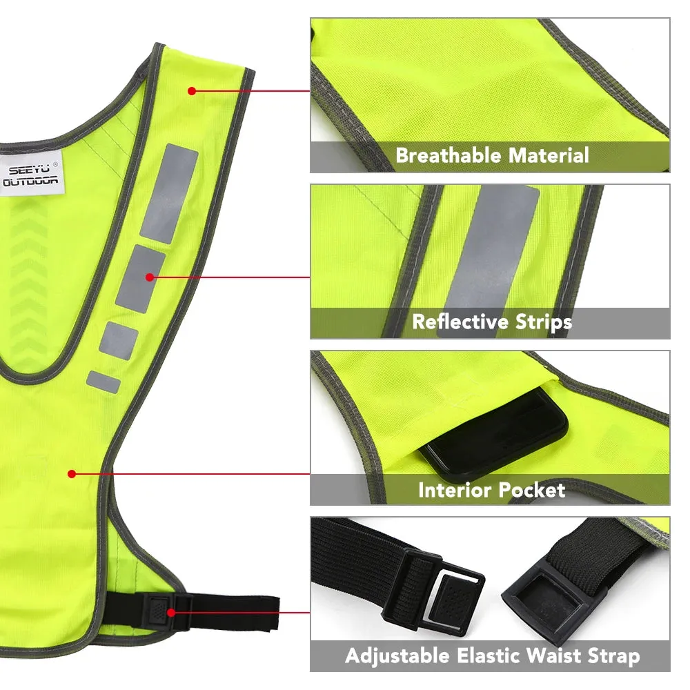 Cycling Reflective Vest High Visibility Safety Vest Outdoor Sports Running Cycling Reflective Vest with Pocket For Outdoor