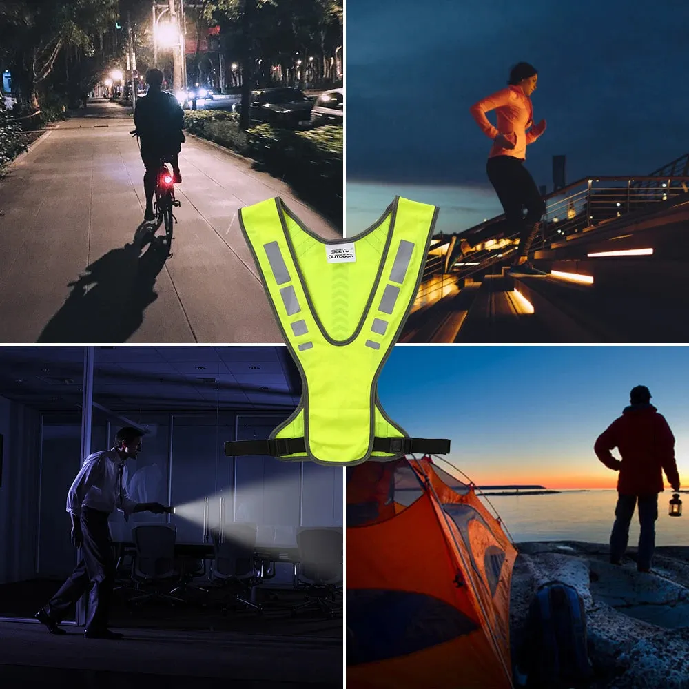 Cycling Reflective Vest High Visibility Safety Vest Outdoor Sports Running Cycling Reflective Vest with Pocket For Outdoor