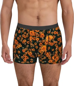 Daisies Print Boxer Briefs For Men Breathable Underwear-