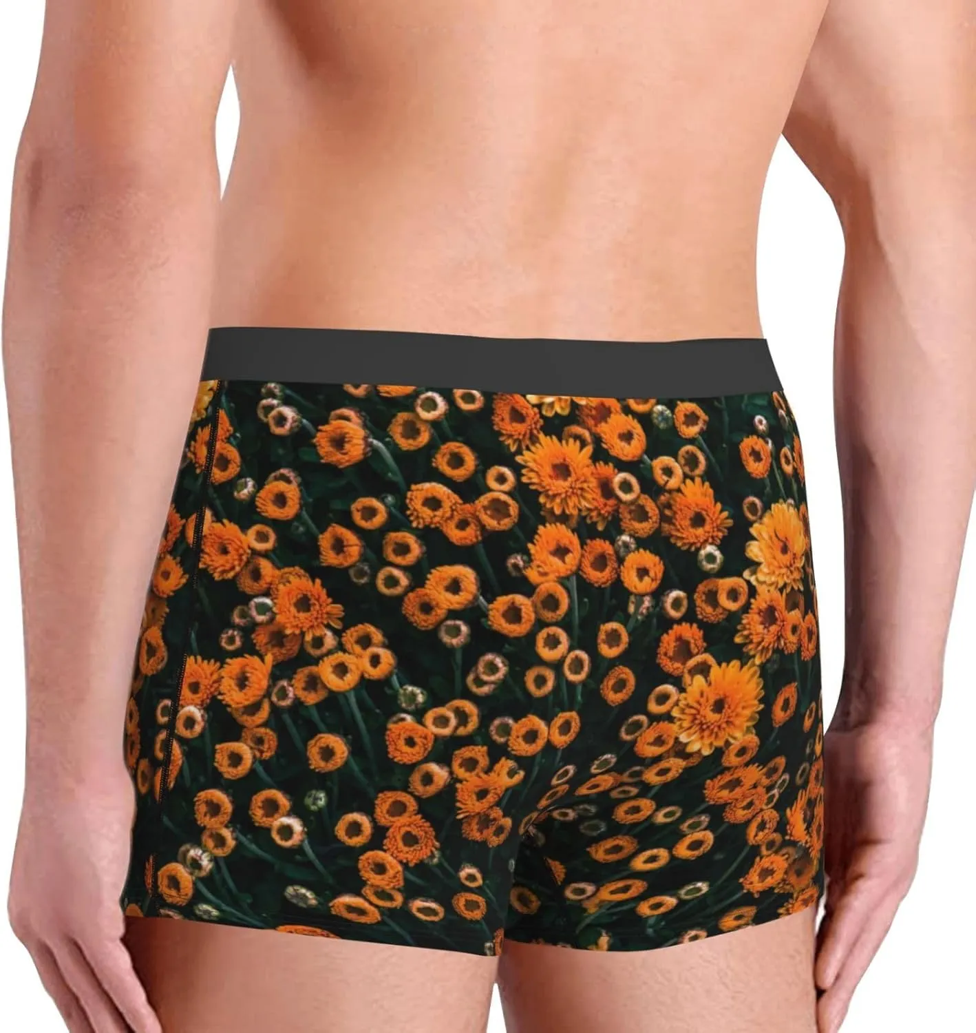 Daisies Print Boxer Briefs For Men Breathable Underwear-