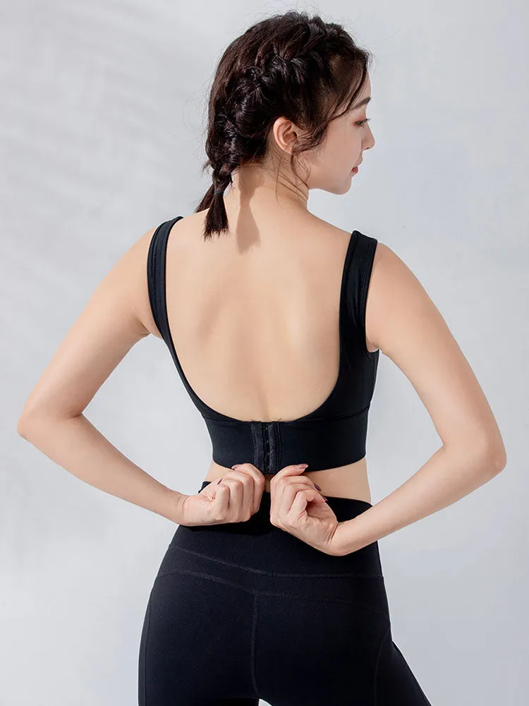 Dance Bra U Neck Yarn High Strength Fitness Bra Yoga Vest