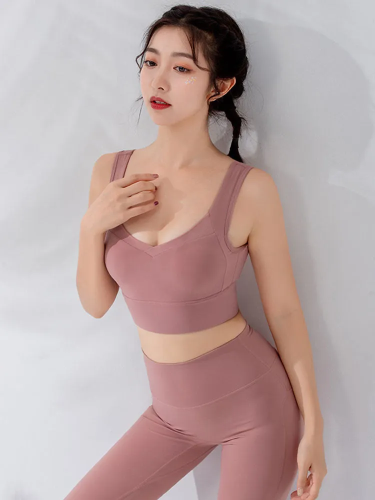 Dance Bra U Neck Yarn High Strength Fitness Bra Yoga Vest