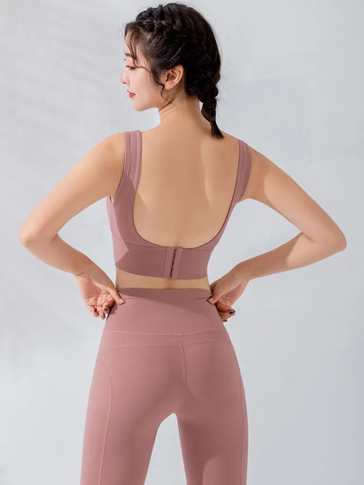Dance Bra U Neck Yarn High Strength Fitness Bra Yoga Vest