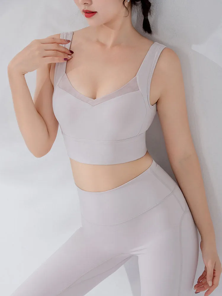 Dance Bra U Neck Yarn High Strength Fitness Bra Yoga Vest