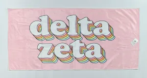 Delta Zeta Plush Retro Beach Towel