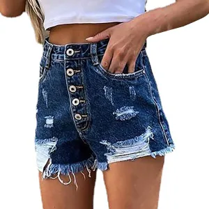 Denim Shorts for Women High Waisted Ripped Stretchy Jeans Shorts 2025 Casual Stretchy Cut Off Distressed Shorts